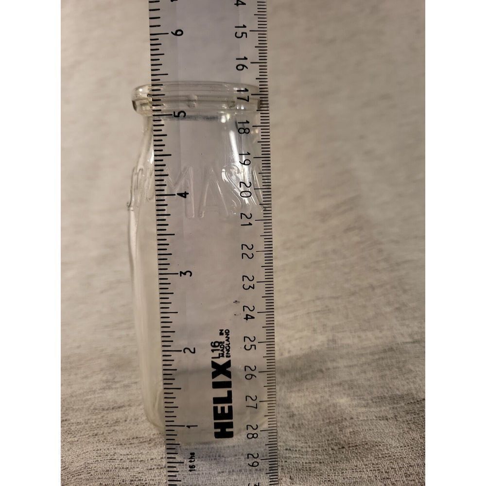 Masons Dairy Duraglas 17 62 Embossed Half Pint Milk Bottle Vintage - Picture 15 of 15